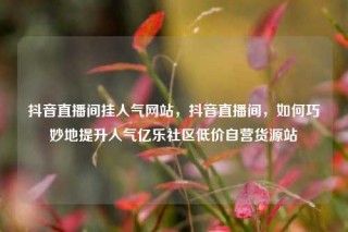 抖音直播间挂人气网站，抖音直播间，如何巧妙地提升人气亿乐社区低价自营货源站