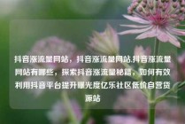 抖音涨流量网站，抖音涨流量网站,抖音涨流量网站有哪些，探索抖音涨流量秘籍，如何有效利用抖音平台提升曝光度亿乐社区低价自营货源站