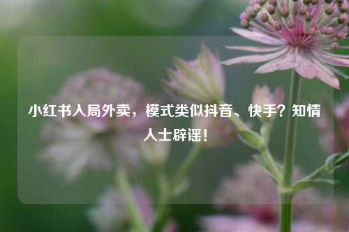 小红书入局外卖，模式类似抖音、快手？知情人士辟谣！  第1张