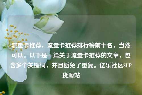 流量卡推荐，流量卡推荐排行榜前十名	，当然可以	。以下是一篇关于流量卡推荐的文章，包含多个关键词，并且避免了重复。亿乐社区SUP货源站  第1张