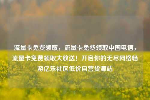 流量卡免费领取，流量卡免费领取中国电信	，流量卡免费领取大放送！开启你的无尽网络畅游亿乐社区低价自营货源站  第1张